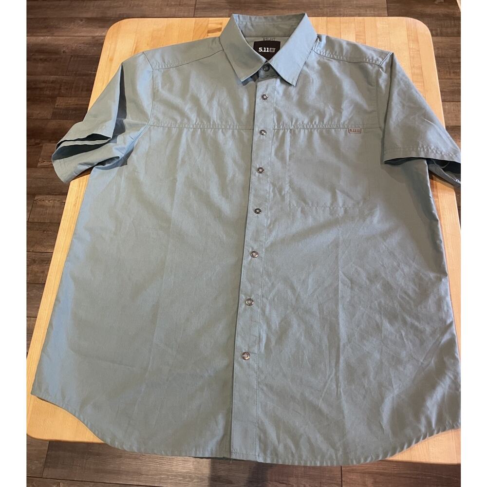 5.11 Tactical Snap Shirt Mens Small Blue Lightweight Short Sleeve Cotton Blend